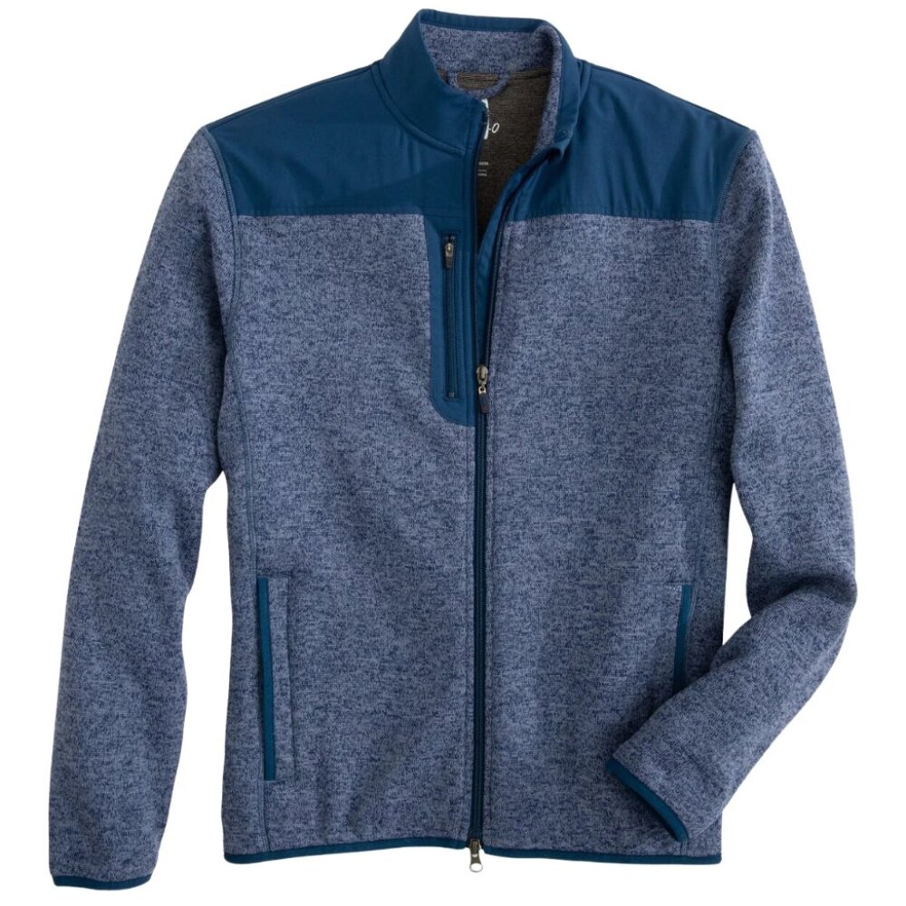 johnnie-O Arlo Full Zip Fleece Jacket – Indigo